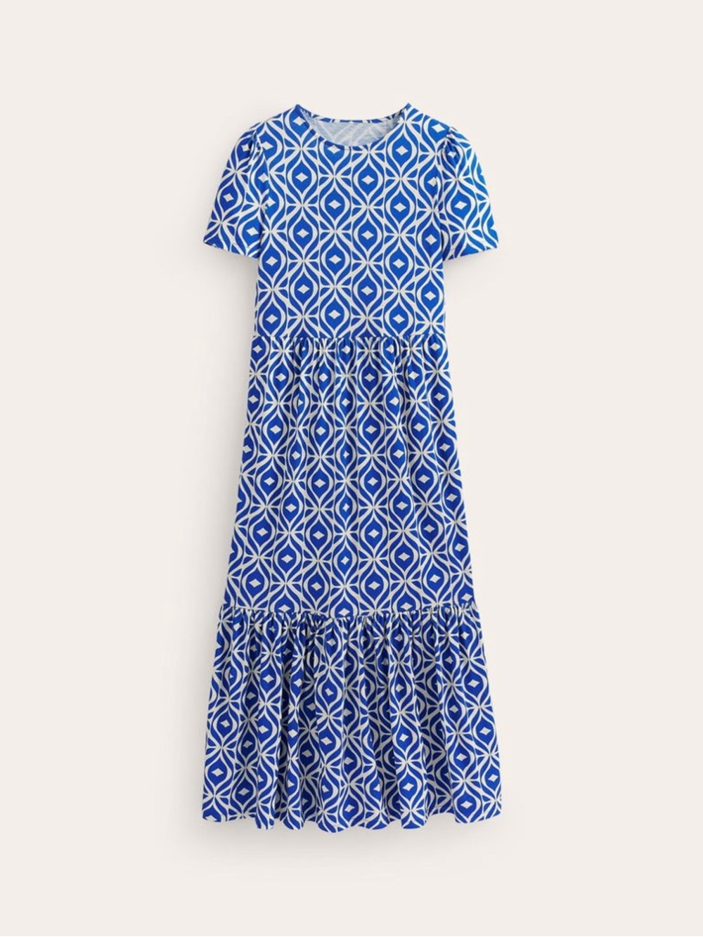 Boden Emma Tiered Jersey Geometric Midi Dress - Picture 2 of 8